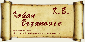 Kokan Brzanović vizit kartica